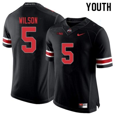 NCAA Ohio State Buckeyes Youth #5 Garrett Wilson Blackout Nike Football College Jersey NNH4745LI